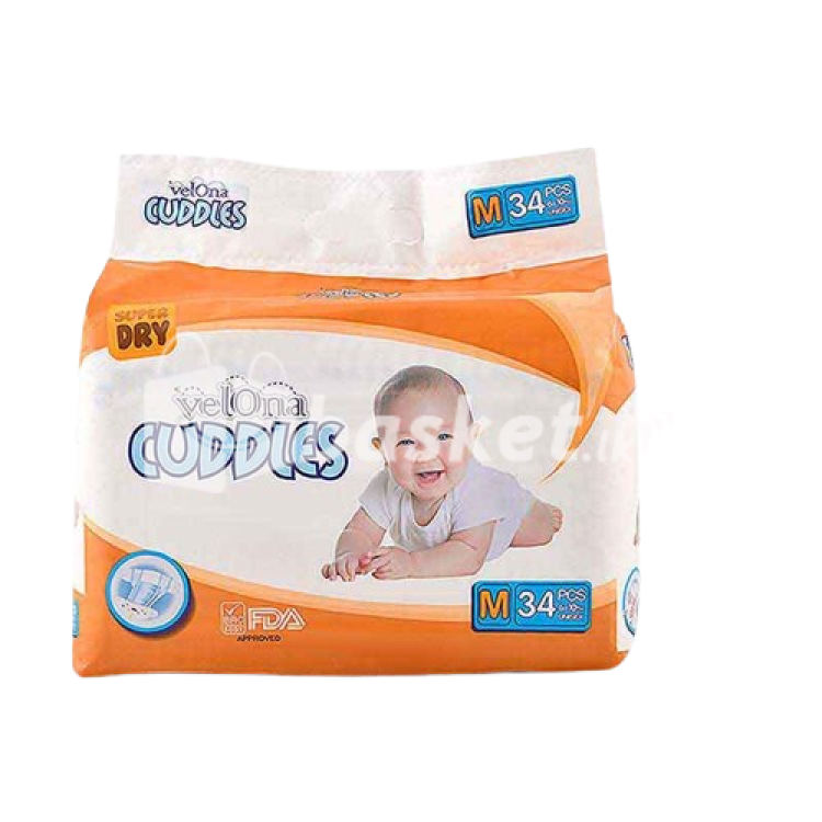 Velona Cuddles Baby Diapers,M - 34 pcs